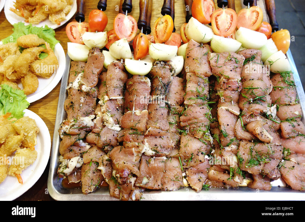 raw kebab Stock Photo