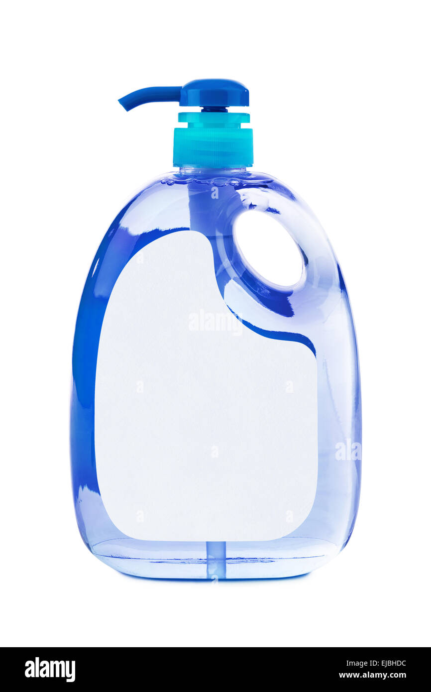 Blue plastic bottle Stock Photo