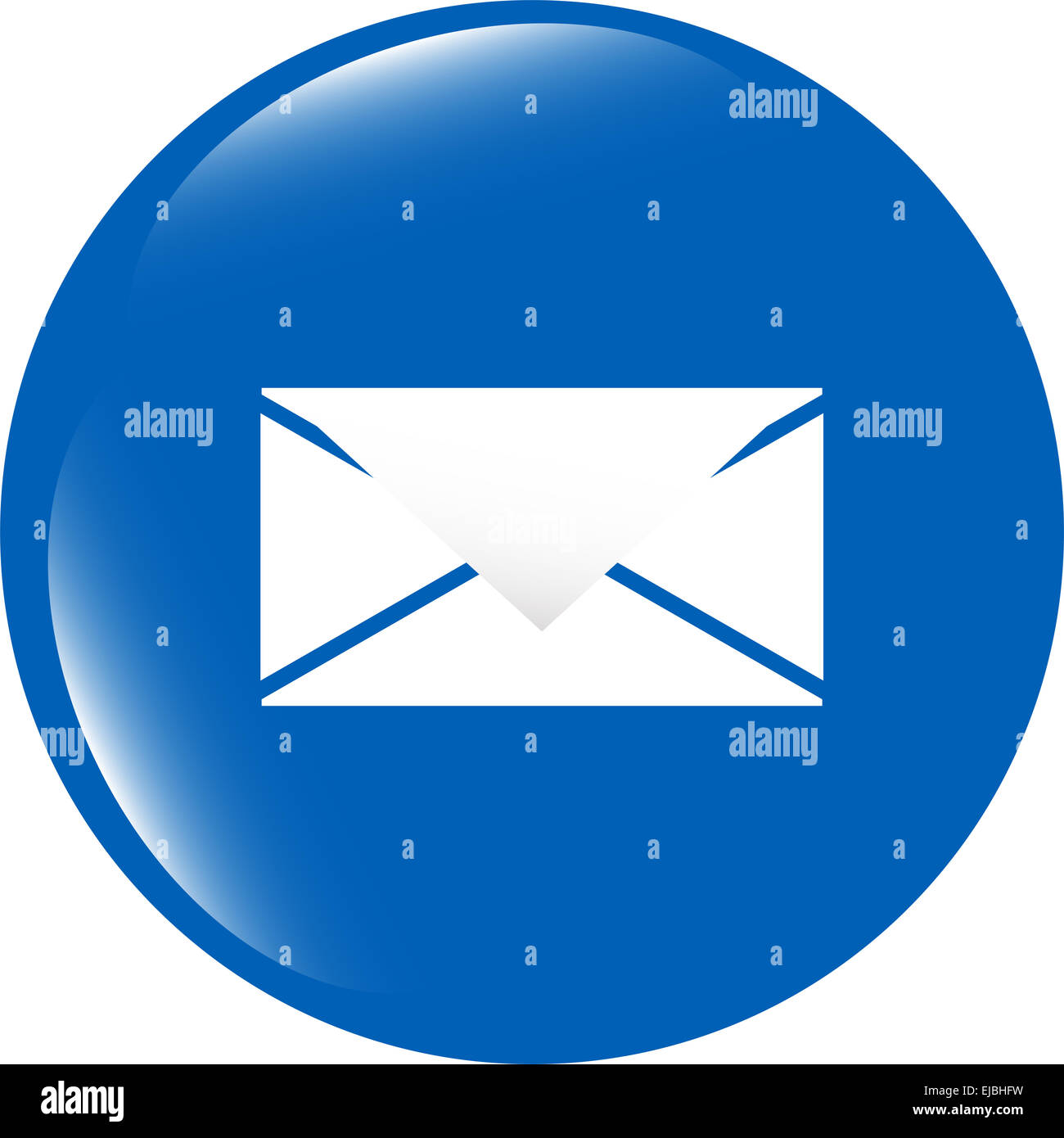 envelope icon glass, button isolated on white background Stock Photo ...