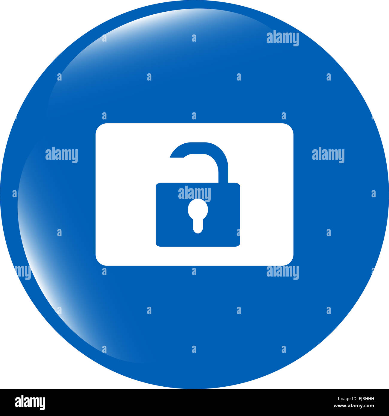 open padlock icon web sign isolated on white Stock Photo - Alamy