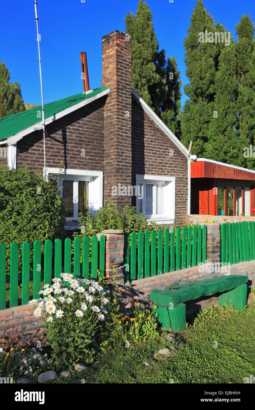 The solitary Estancia in Argentina Stock Photo