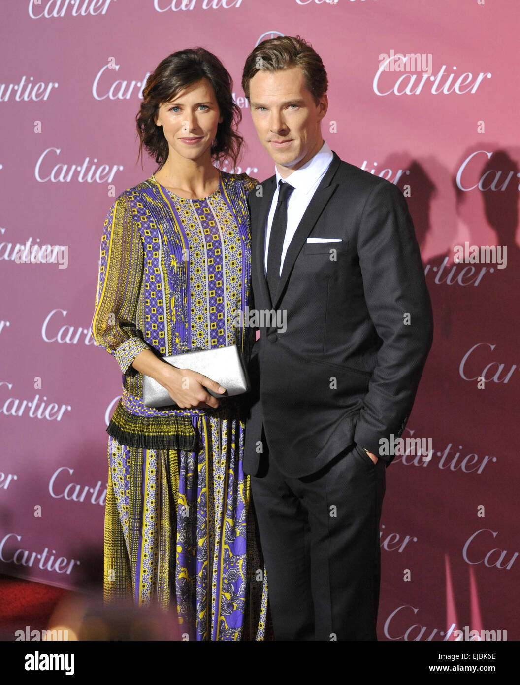 PALM SPRINGS, CA - JANUARY 6, 2015: Benedict Cumberbatch & fiancée Sophie Hunter at the 2015 Palm Springs Film Festival Awards Gala at the Palm Springs Convention Centre. Stock Photo