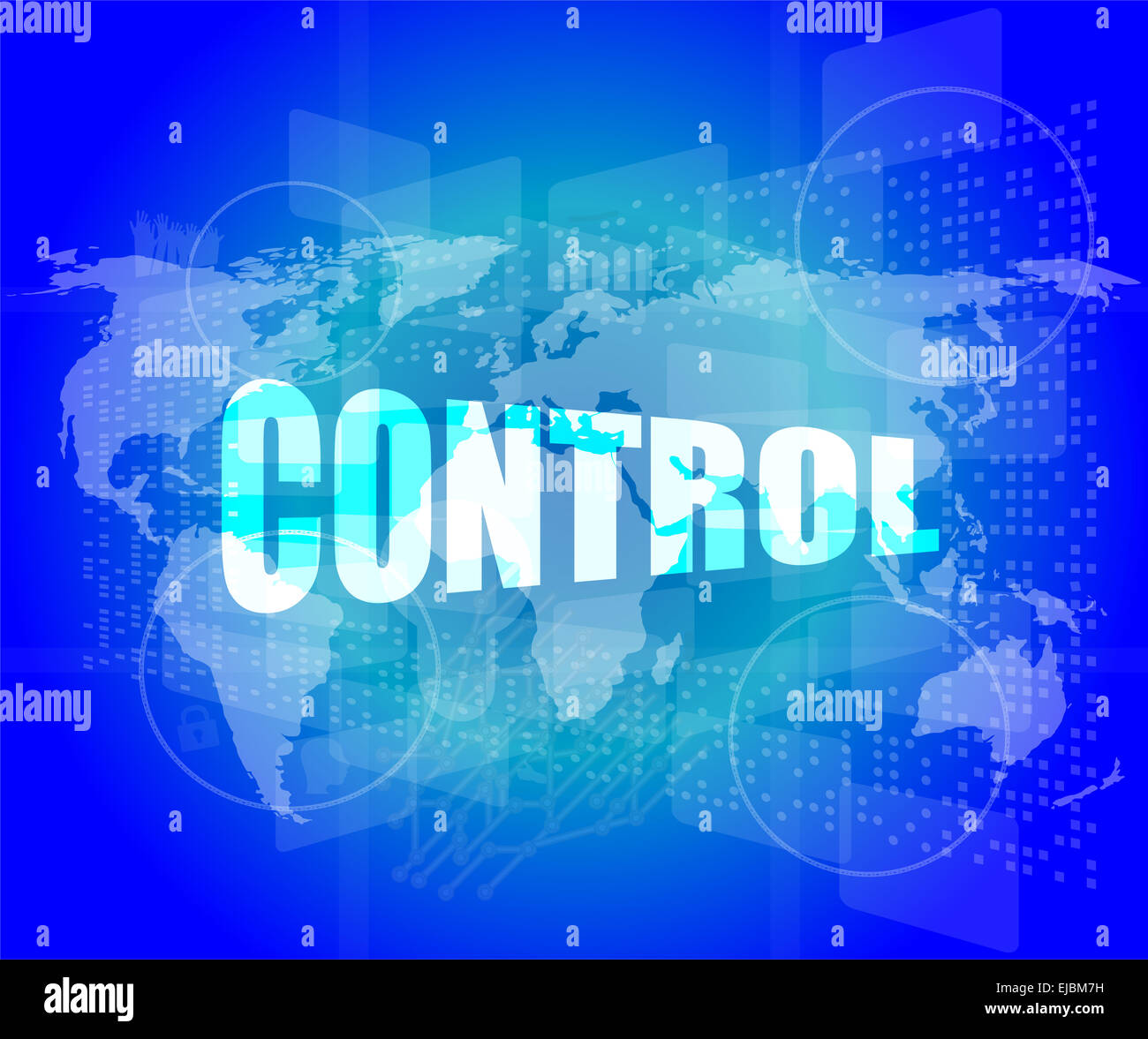 control word on digital tiuch screen interface hi technology Stock ...