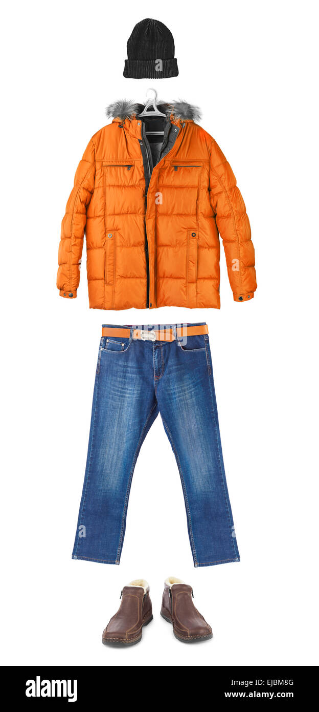 Set of winter clothing Stock Photo Alamy