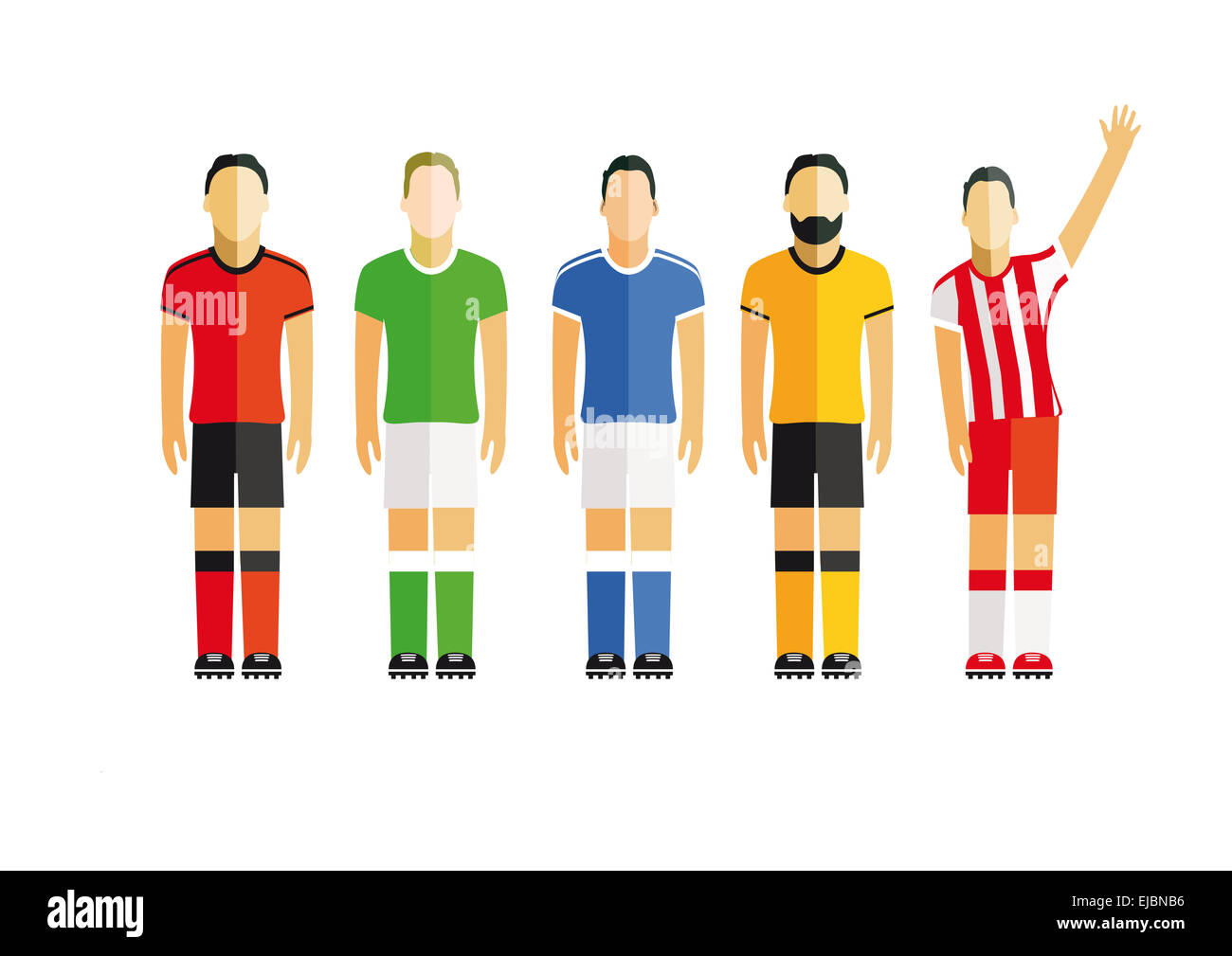 five football players Stock Photo - Alamy