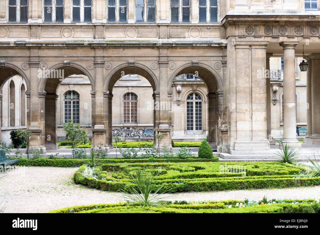 Courtyard and garden of the Carnavalet Museum, Paris, France Stock Photo