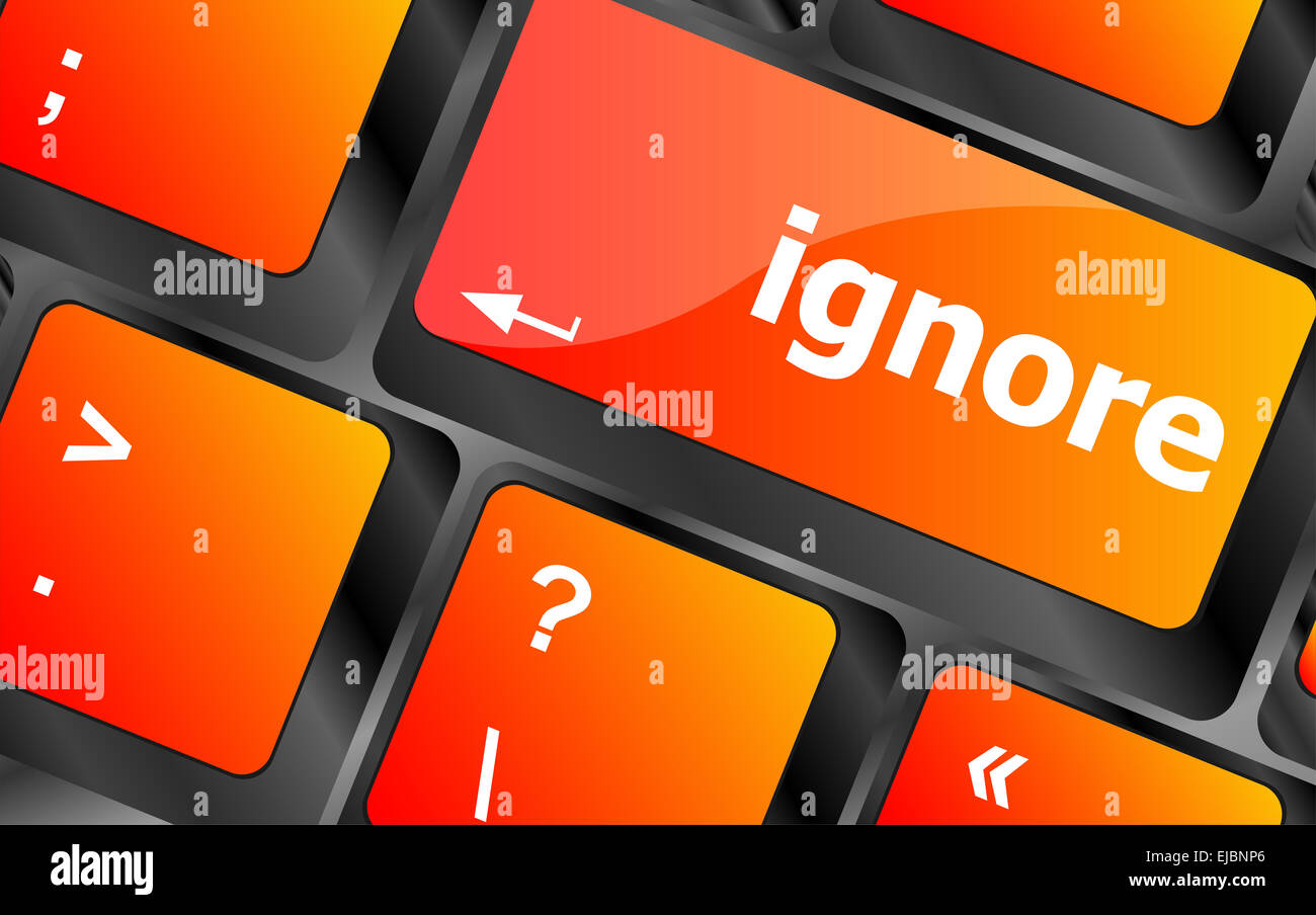 ignore button on a computer keyboard keys Stock Photo