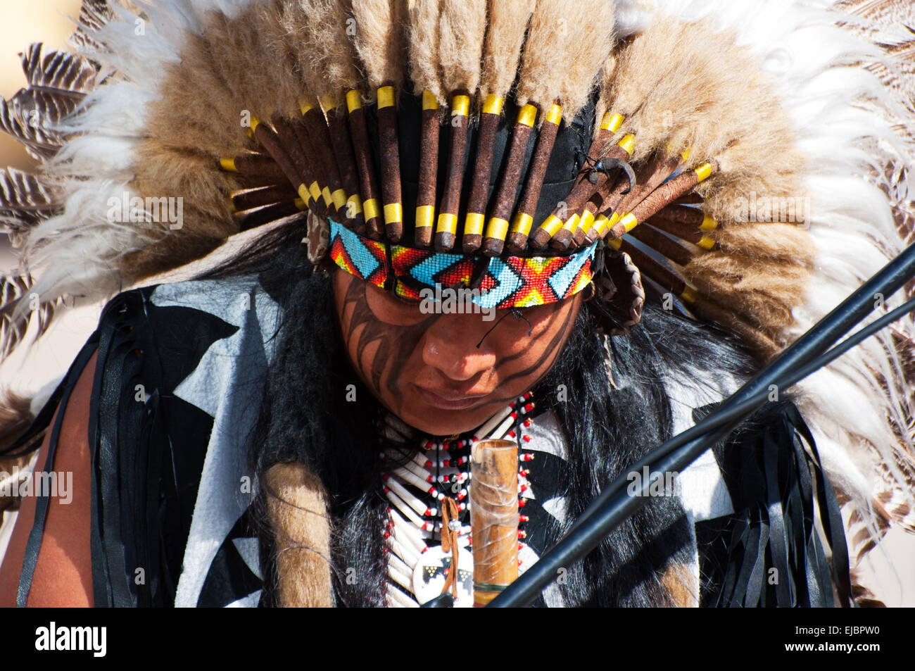 Street musician from Peru in Oslo Norway Stock Photo