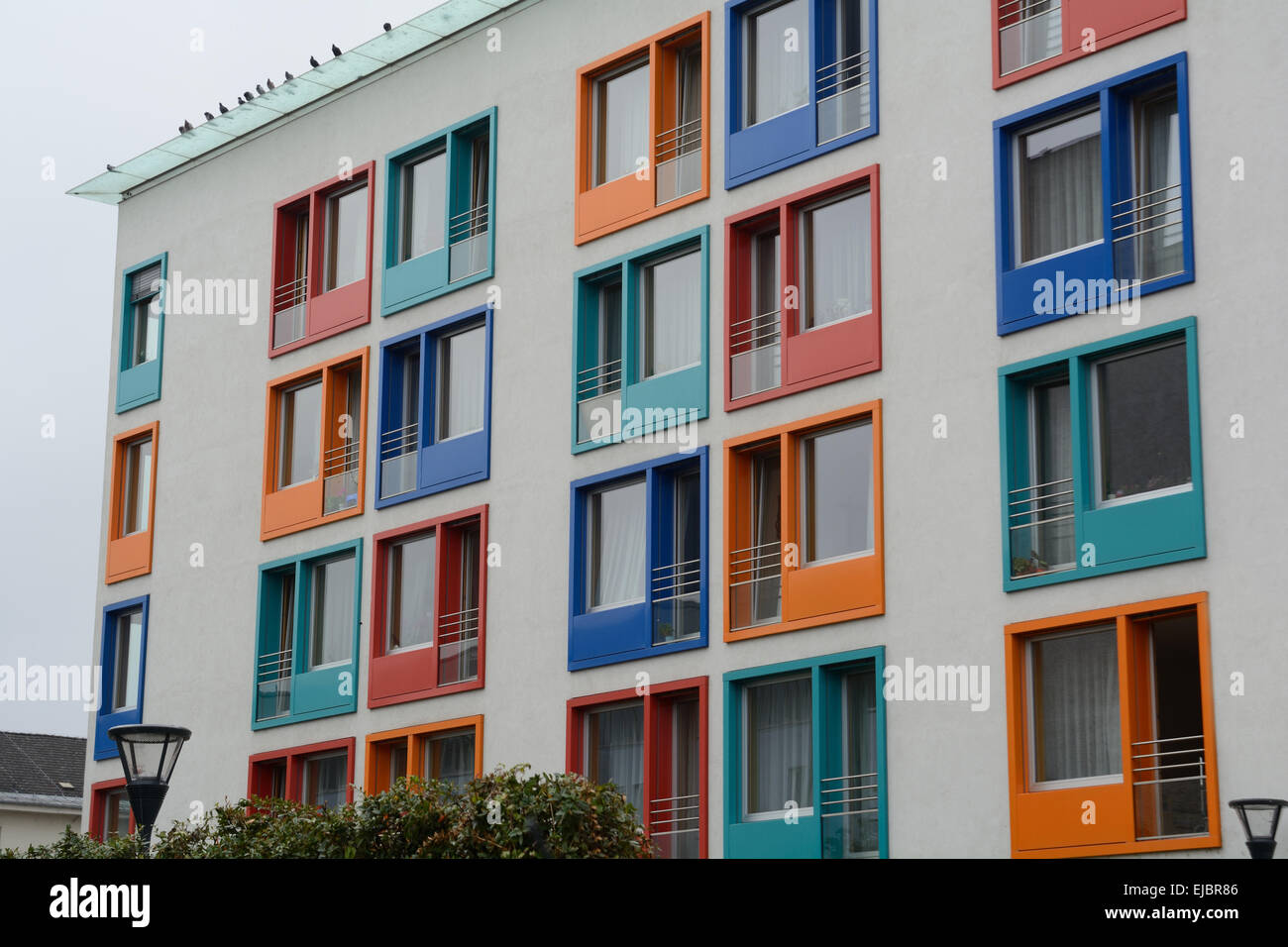 Colorful window of a house facade Stock Photo