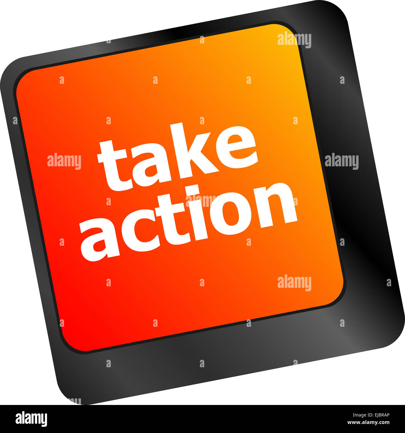 Take action key on a computer keyboard, business concept Stock Photo