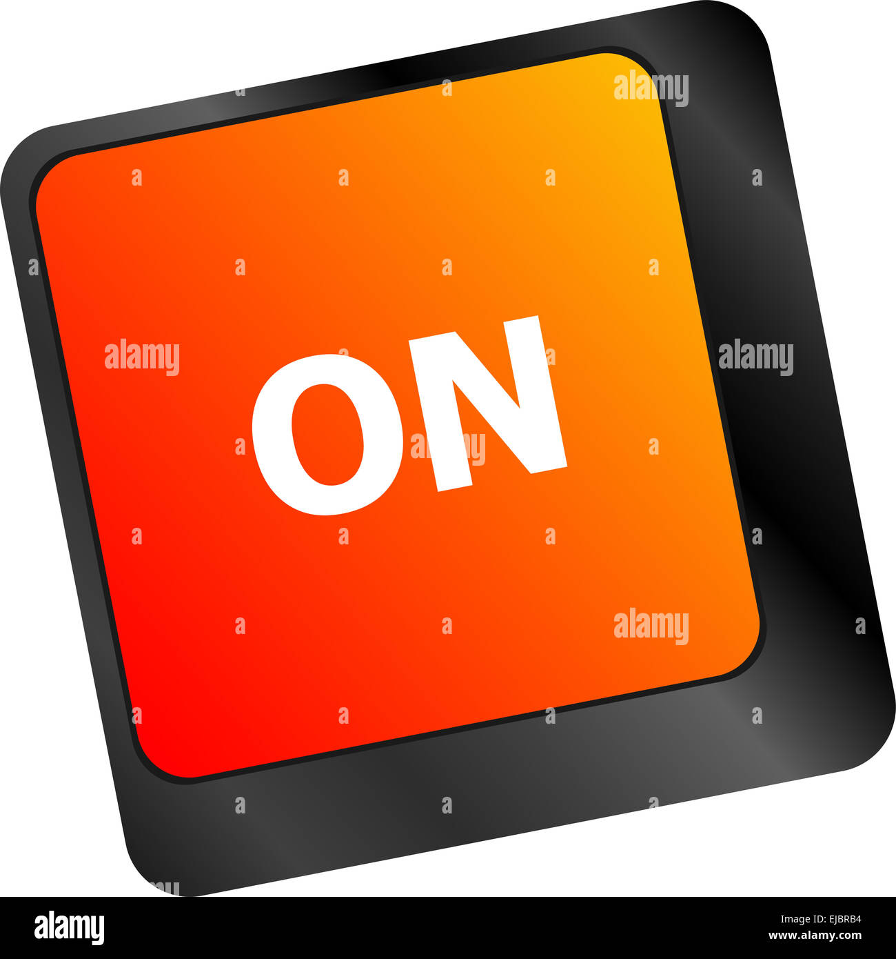 On - text on a button keyboard Stock Photo