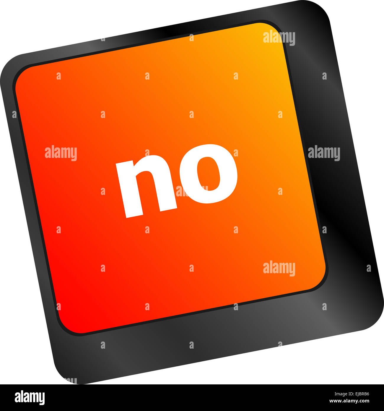 No - text on a button keyboard key Stock Photo - Alamy