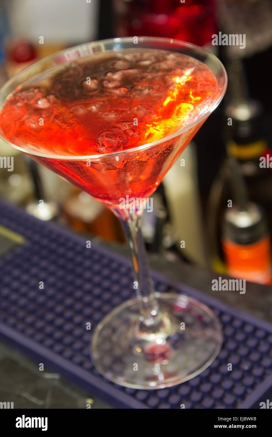 alcohol drinks on bar. cocktail Stock Photo