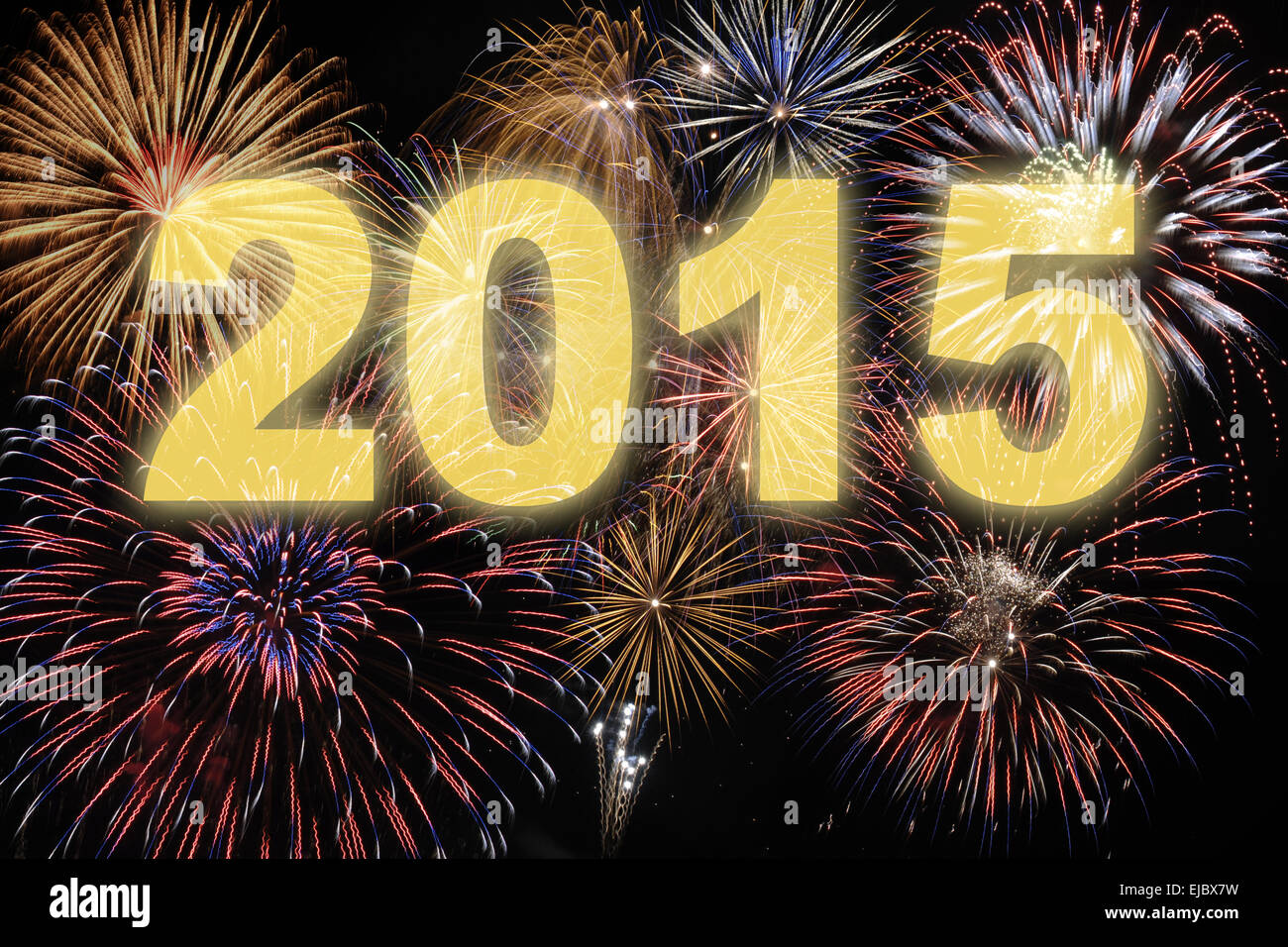 happy new year 2015 with firework Stock Photo