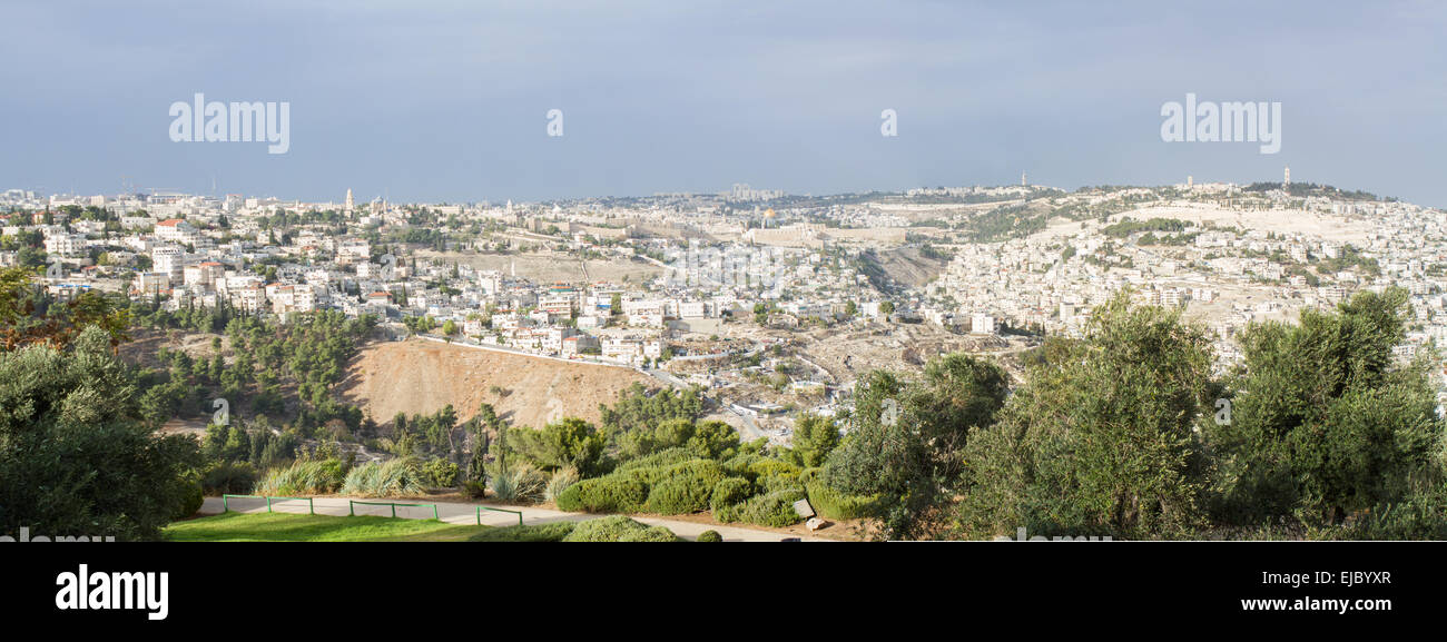 Panorama the old city Jerusalem Stock Photo