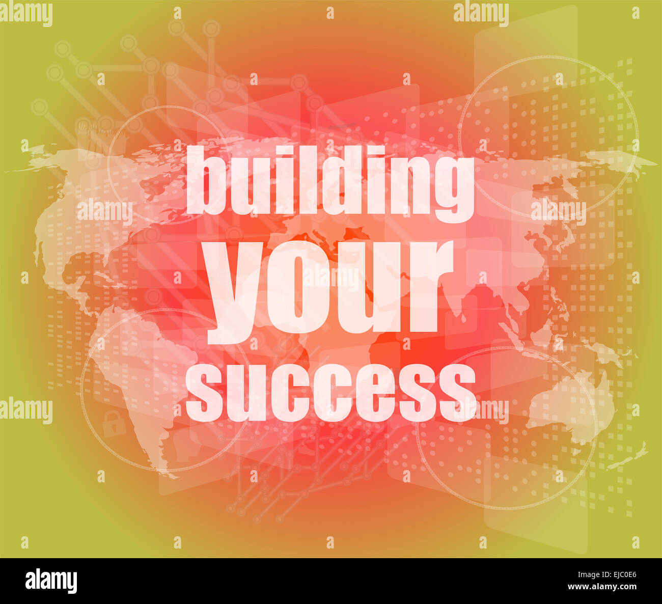 building your success - digital touch screen interface Stock Photo - Alamy