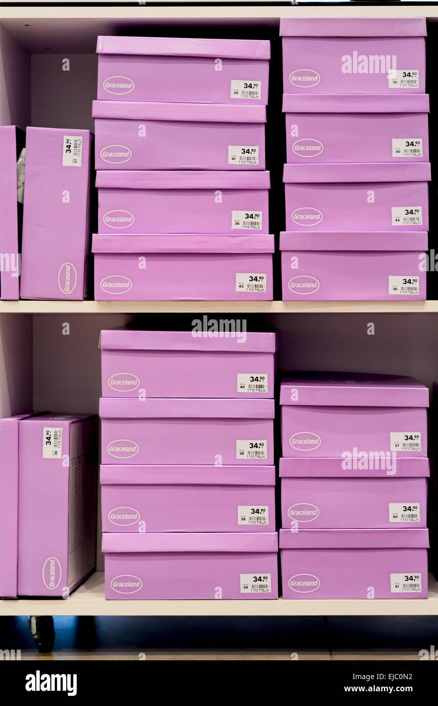 shoe boxes Stock Photo