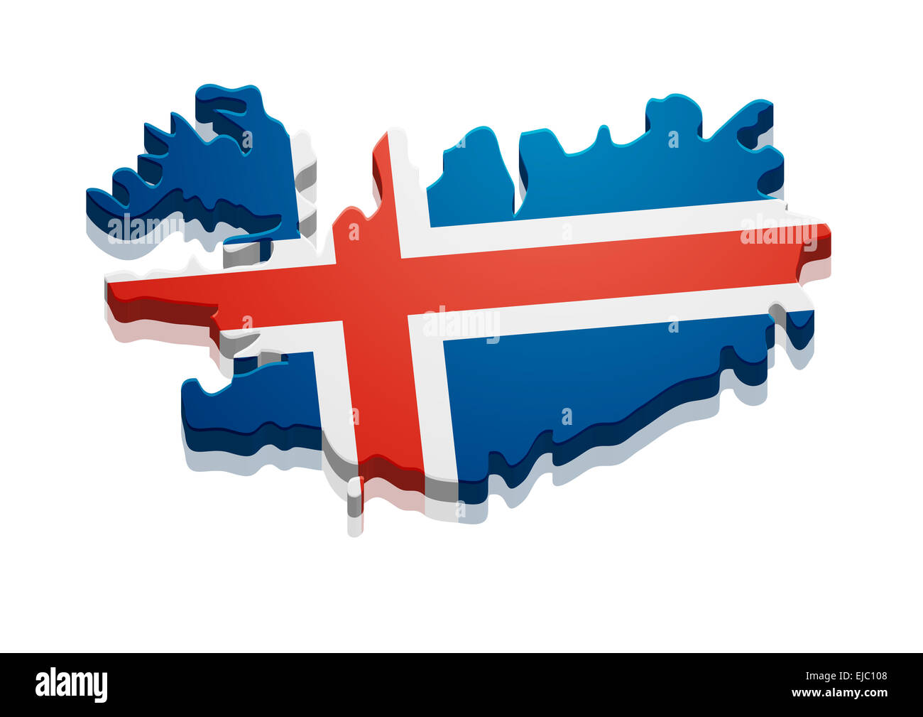 Map Iceland Stock Photo