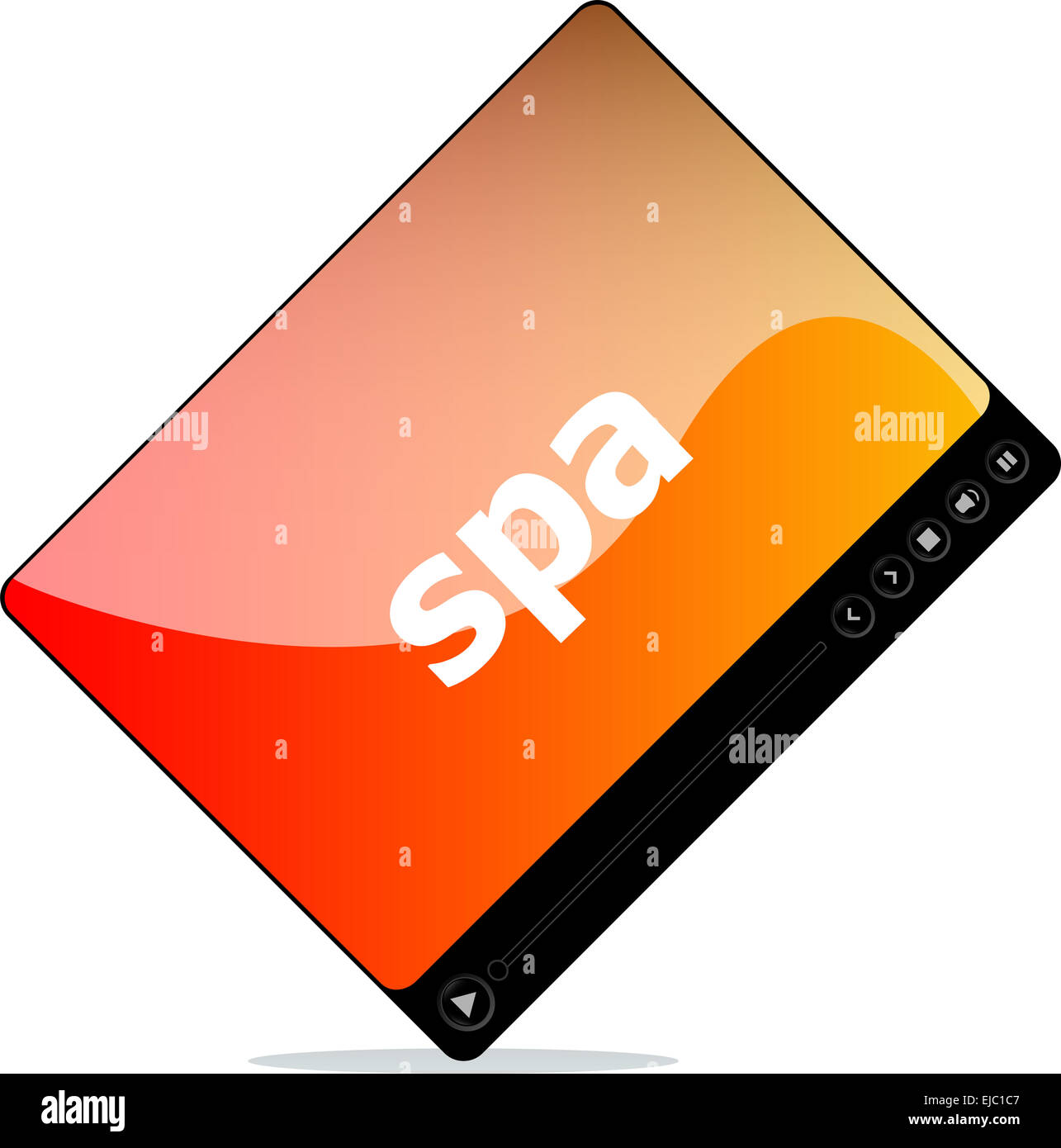 Video player for web, spa word on it Stock Photo