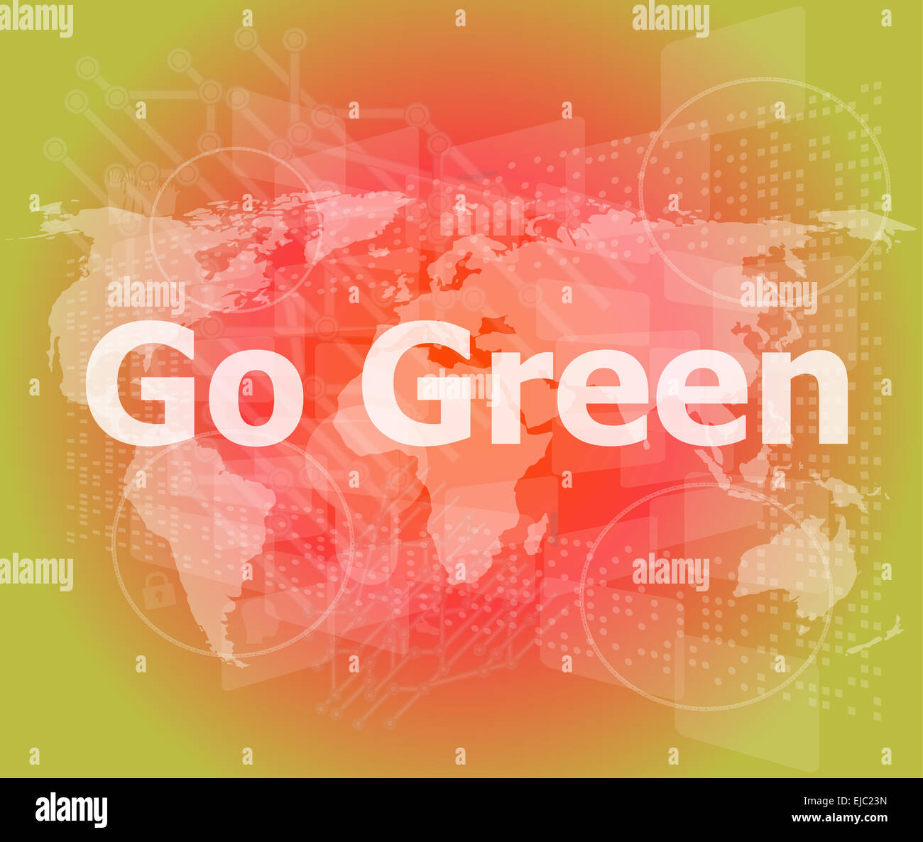 touchscreen with message - Go Green Stock Photo - Alamy