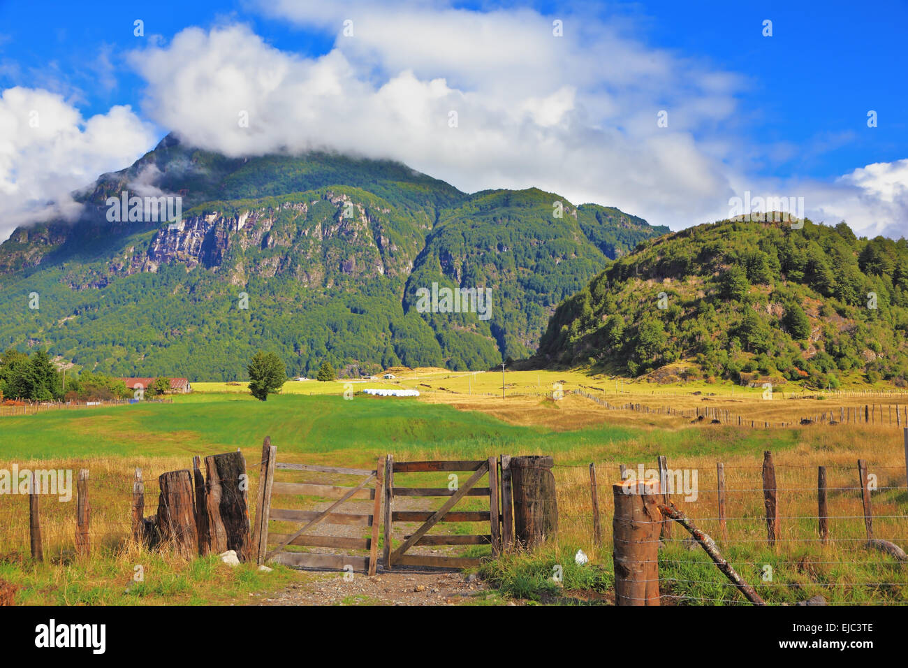Rural areas in the Chilean Patagonia Stock Photo