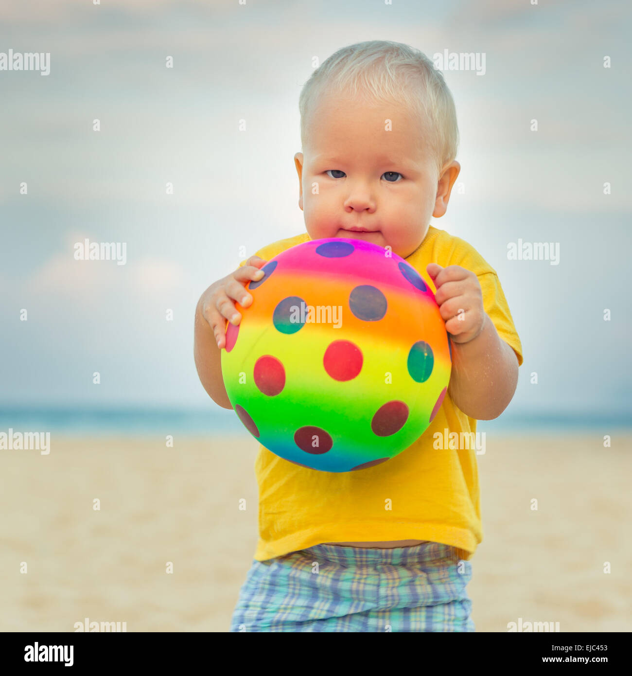 Baby with ball Stock Photo Alamy