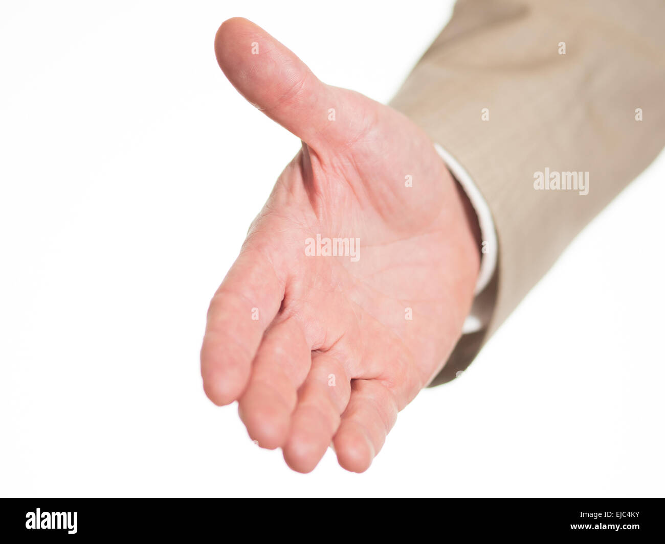 Outstretched hand to welcome Stock Photo