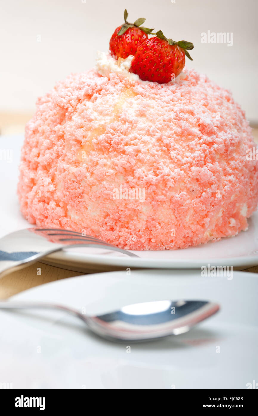 fresh strawberry and whipped cream dessert Stock Photo