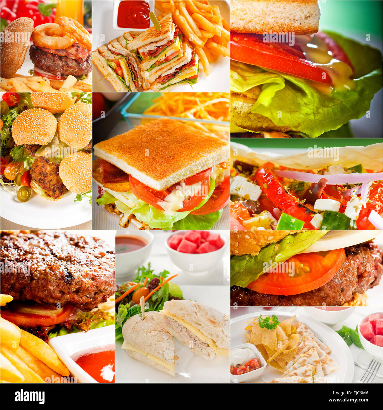schouder zelf kleding stof Burger sandwich collage food hi-res stock photography and images - Alamy