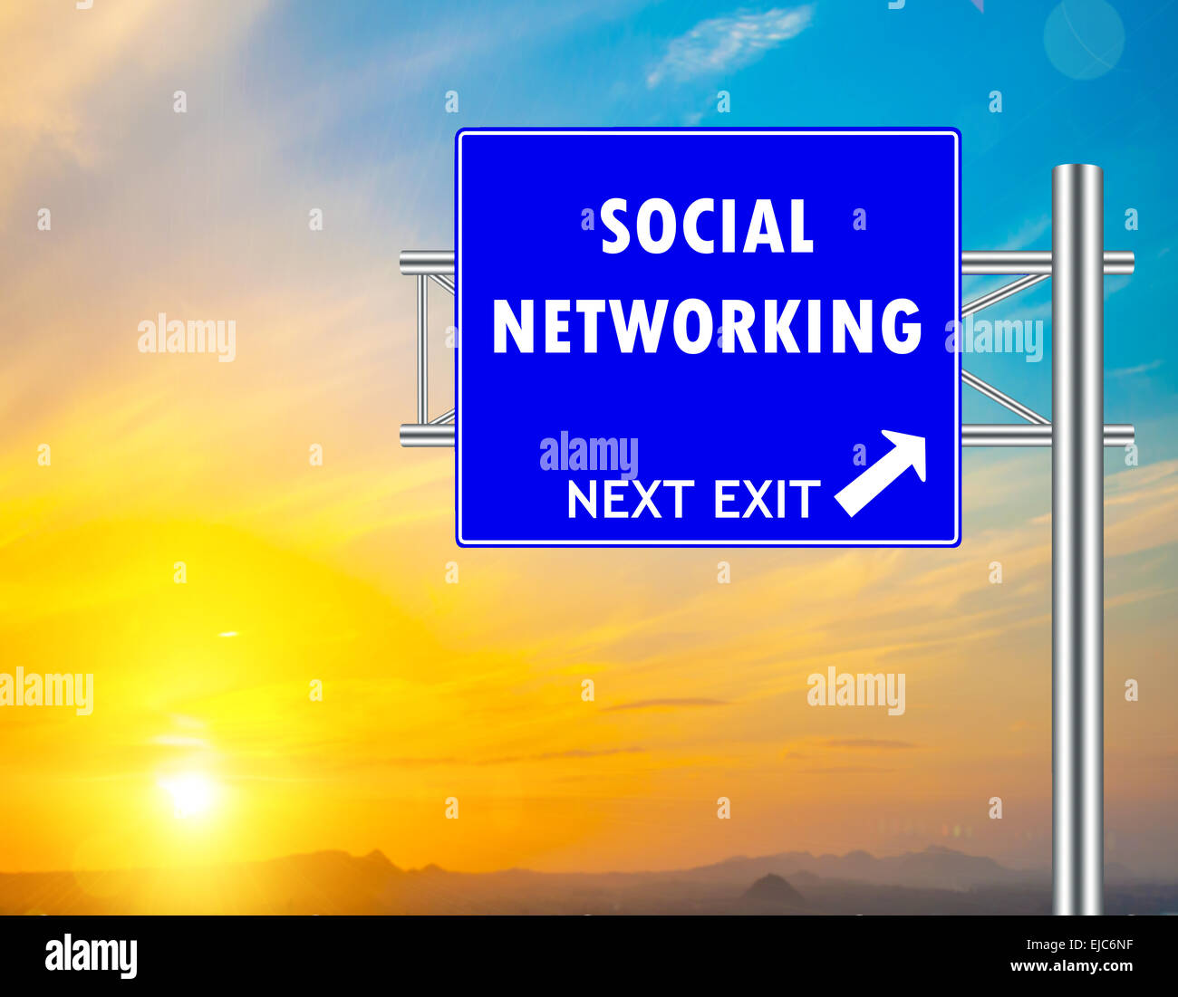 Social Networking Blue Road Sign Stock Photo - Alamy