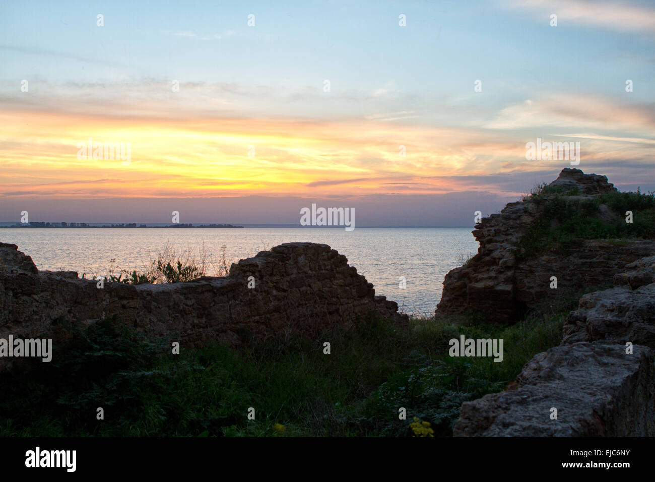 Beautiful sunset on the beach Stock Photo - Alamy