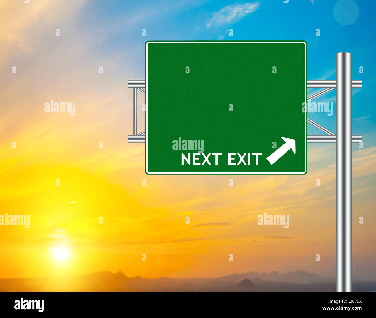 Blank Green Road Sign Stock Photo - Alamy