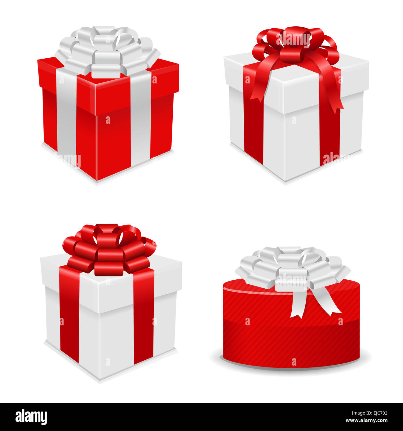 Gift Boxes Set Stock Photo Alamy