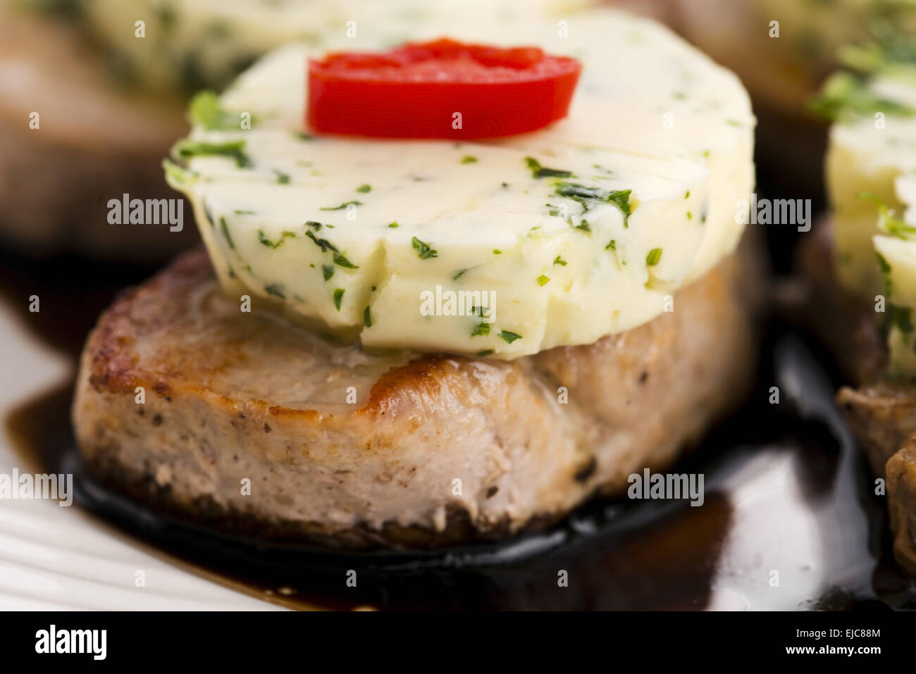 steak with herbs butter Stock Photo Alamy