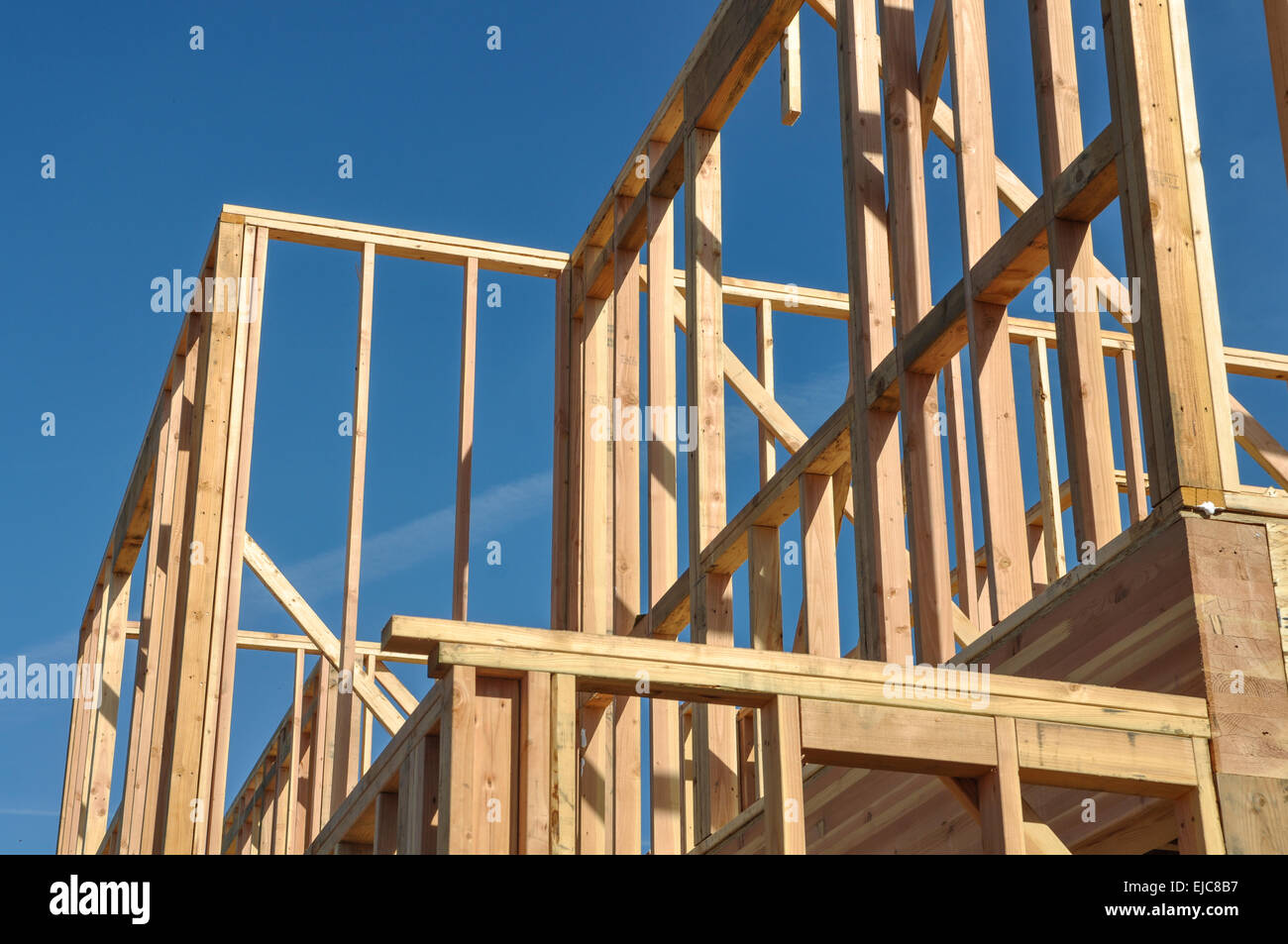 New Home Under Construction Stock Photo