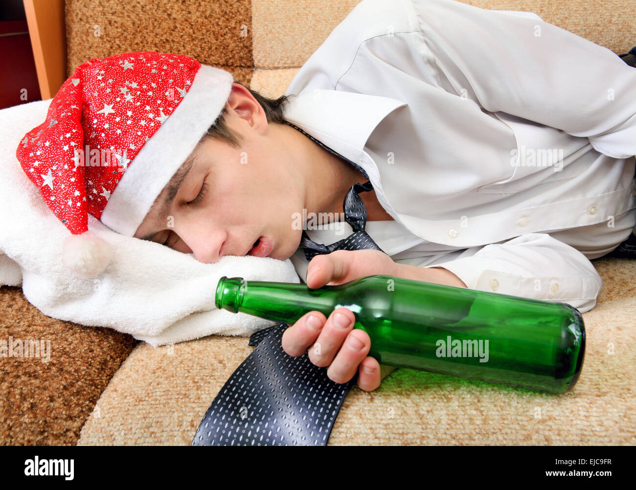 Drunken Teenager sleeping Stock Photo Alamy