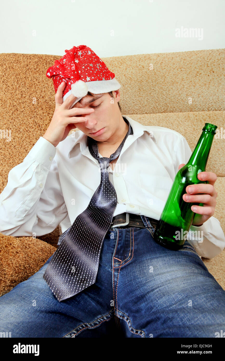 Teenager in Alcohol addiction Stock Photo