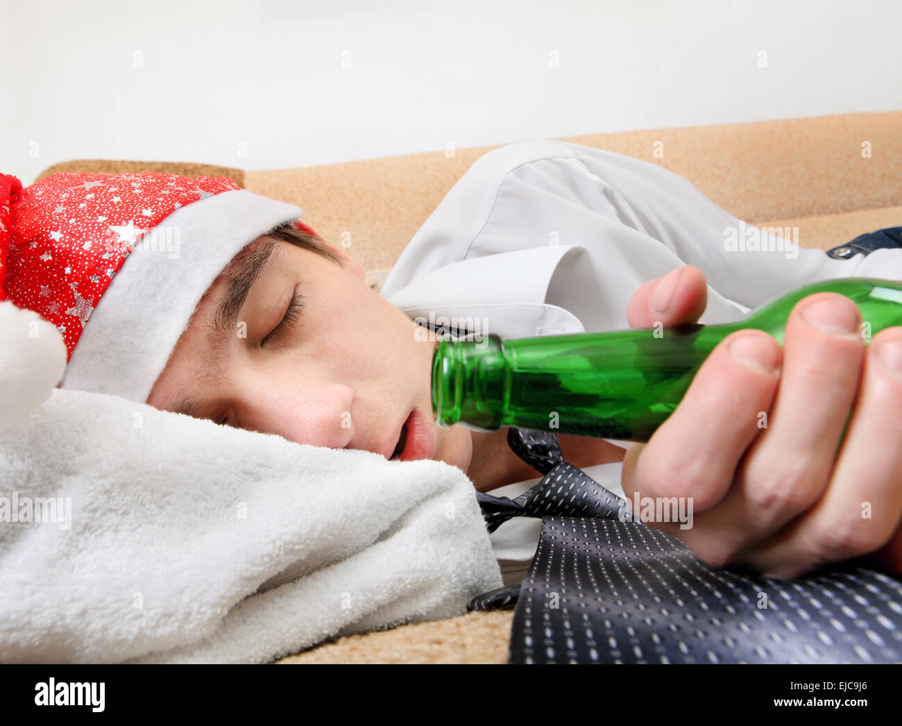 Drunken Teenager sleeping Stock Photo Alamy