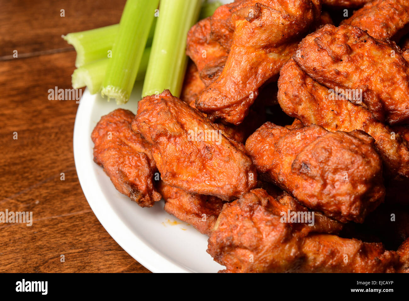 Buffalo Wings with Celery Sticks Stock Photo Alamy