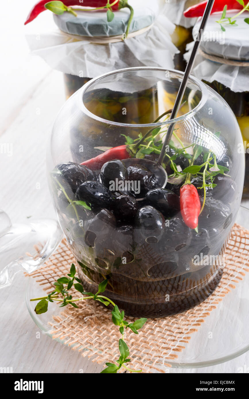 spicy marinated olives Stock Photo Alamy