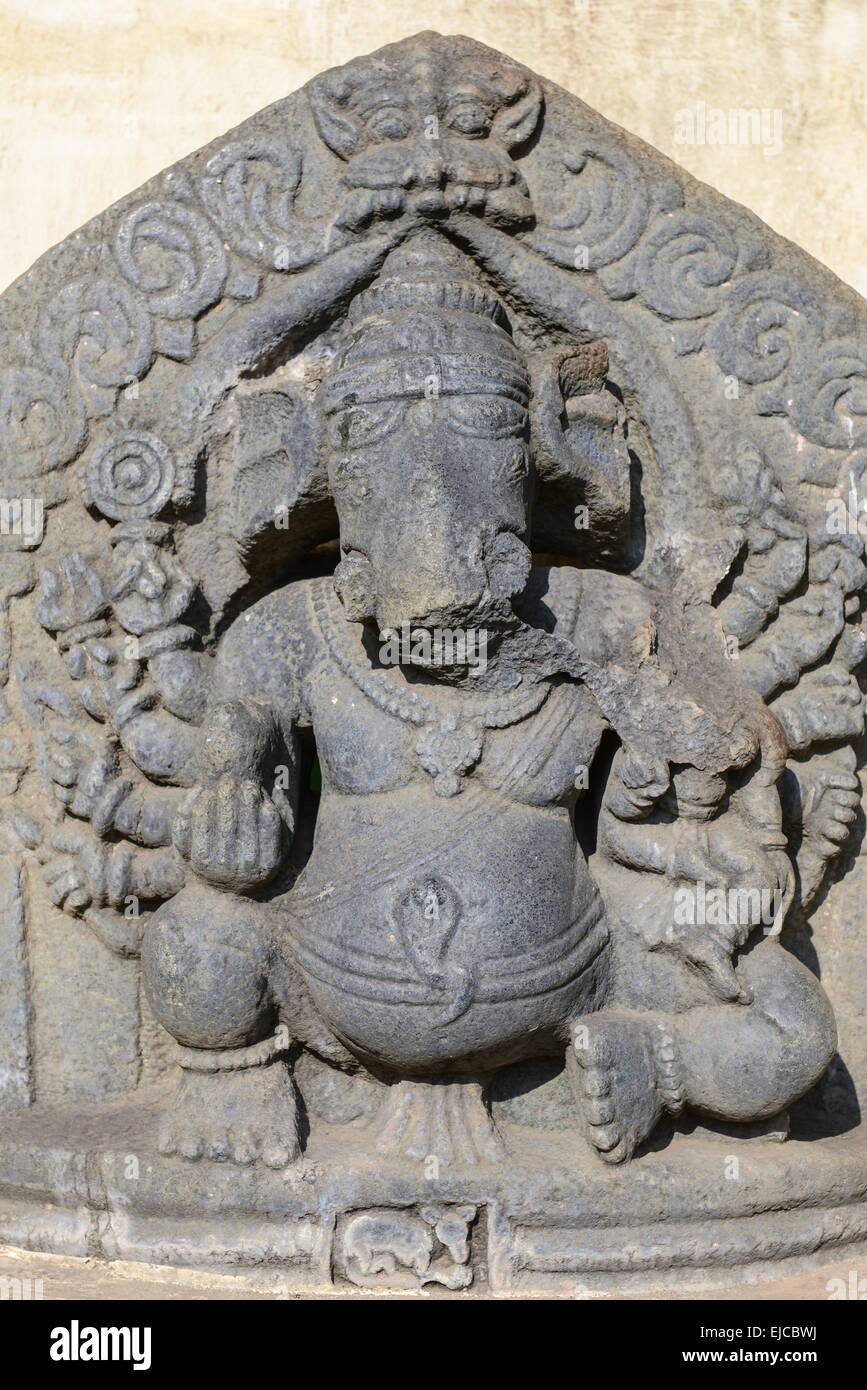 Ganesha Stone Statue Stock Photo