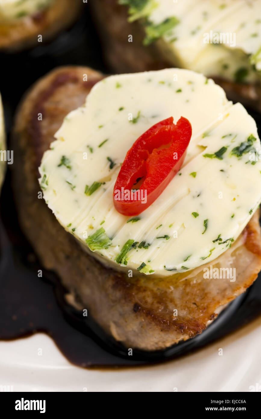 steak with herbs butter Stock Photo Alamy