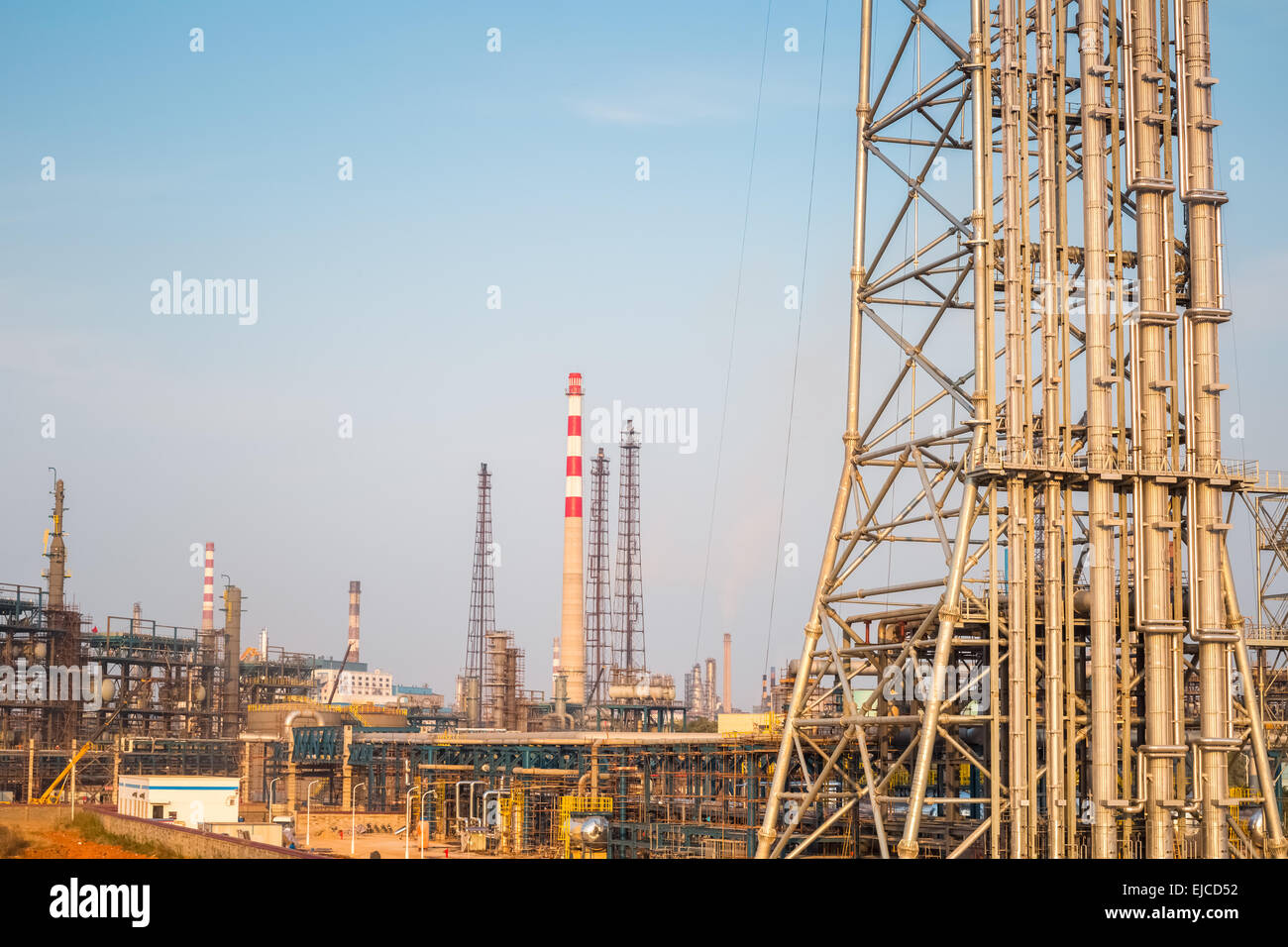 expansion of the petrochemical plant closeup Stock Photo