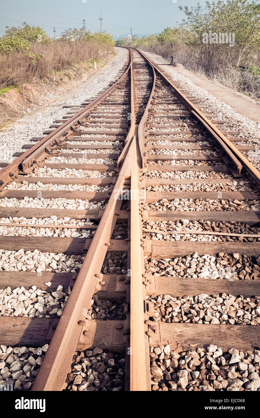 rail tracks junction Stock Photo Alamy