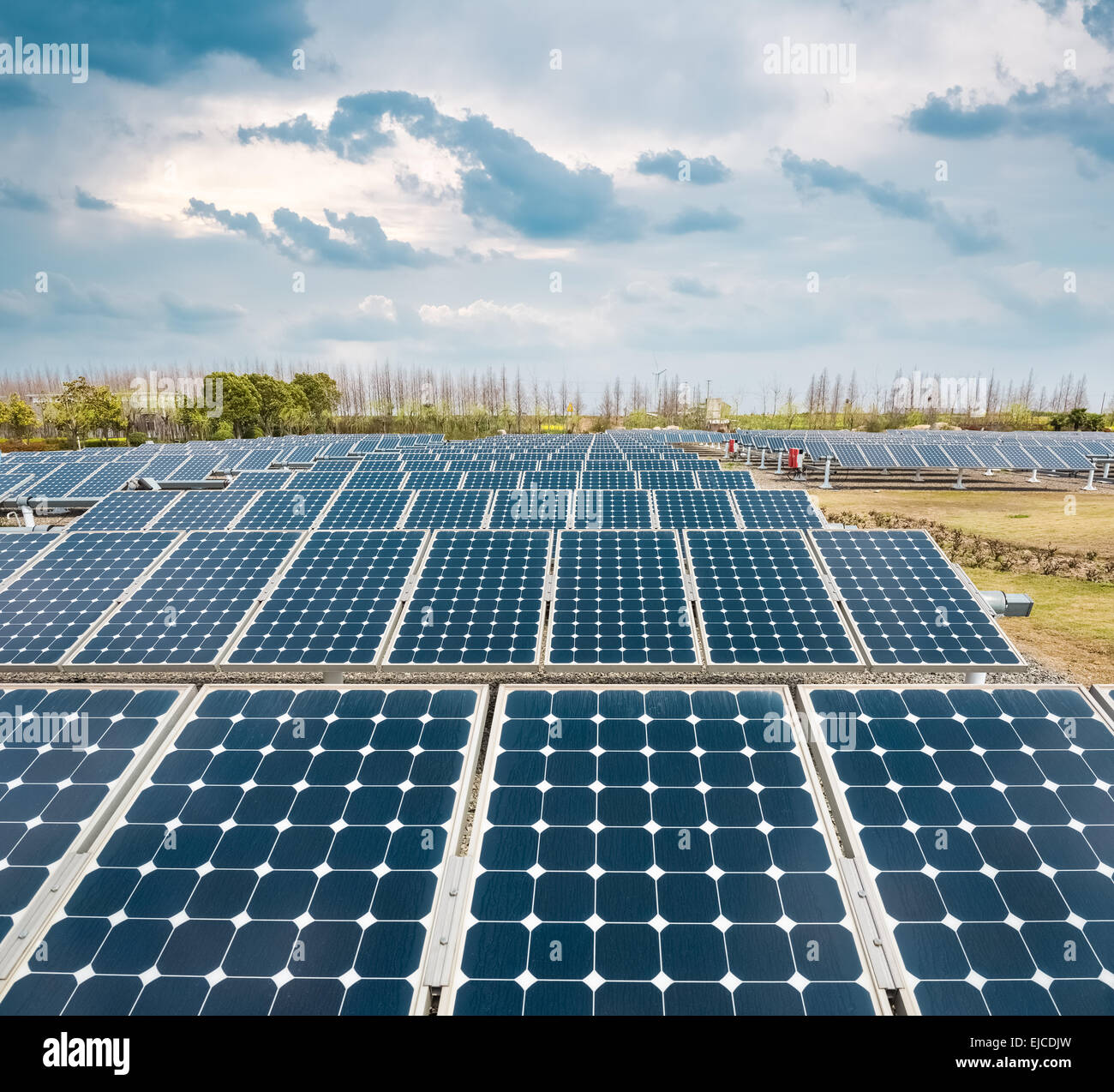 solar panels power plant Stock Photo