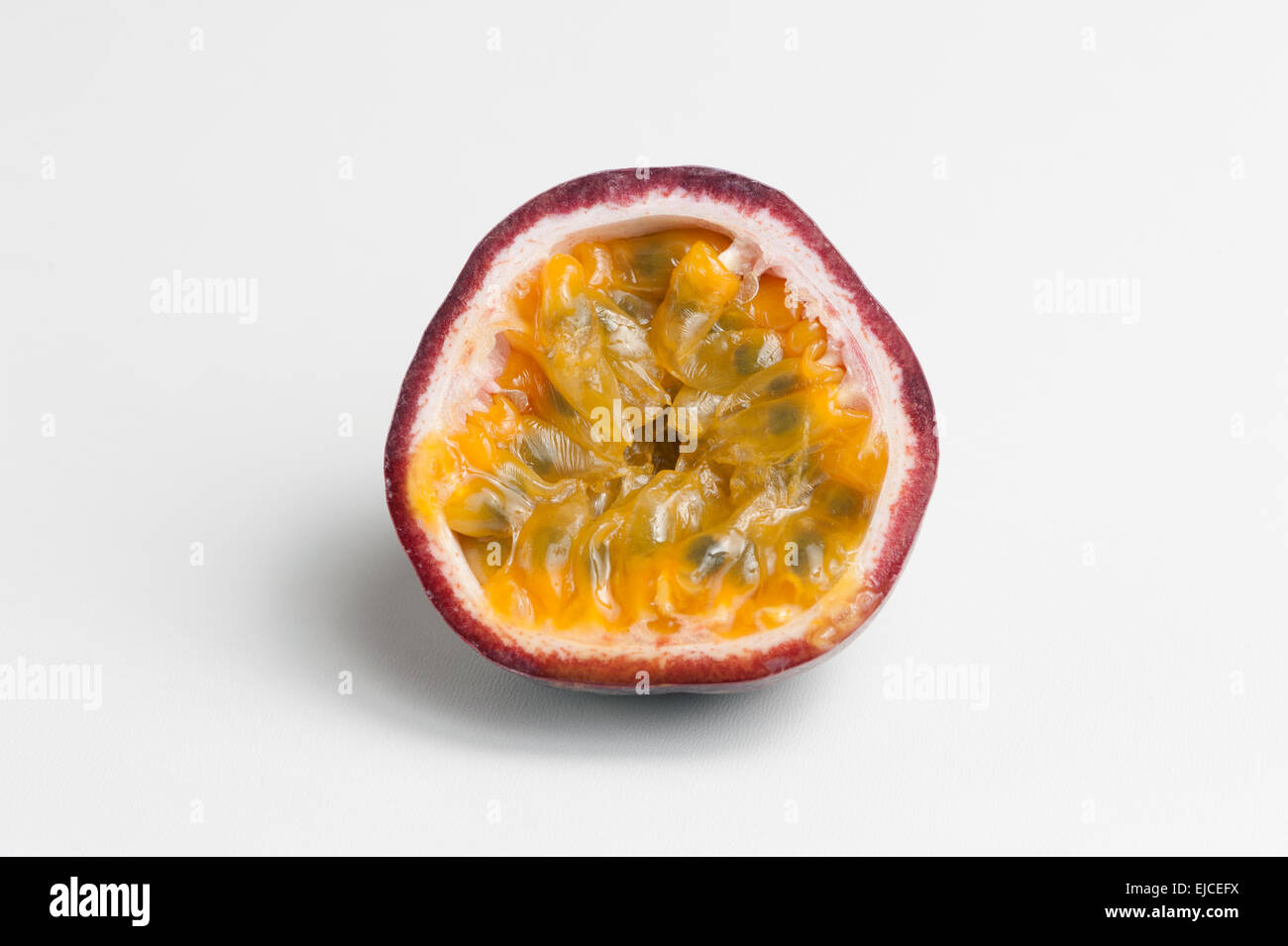 Halved passion fruit Stock Photo