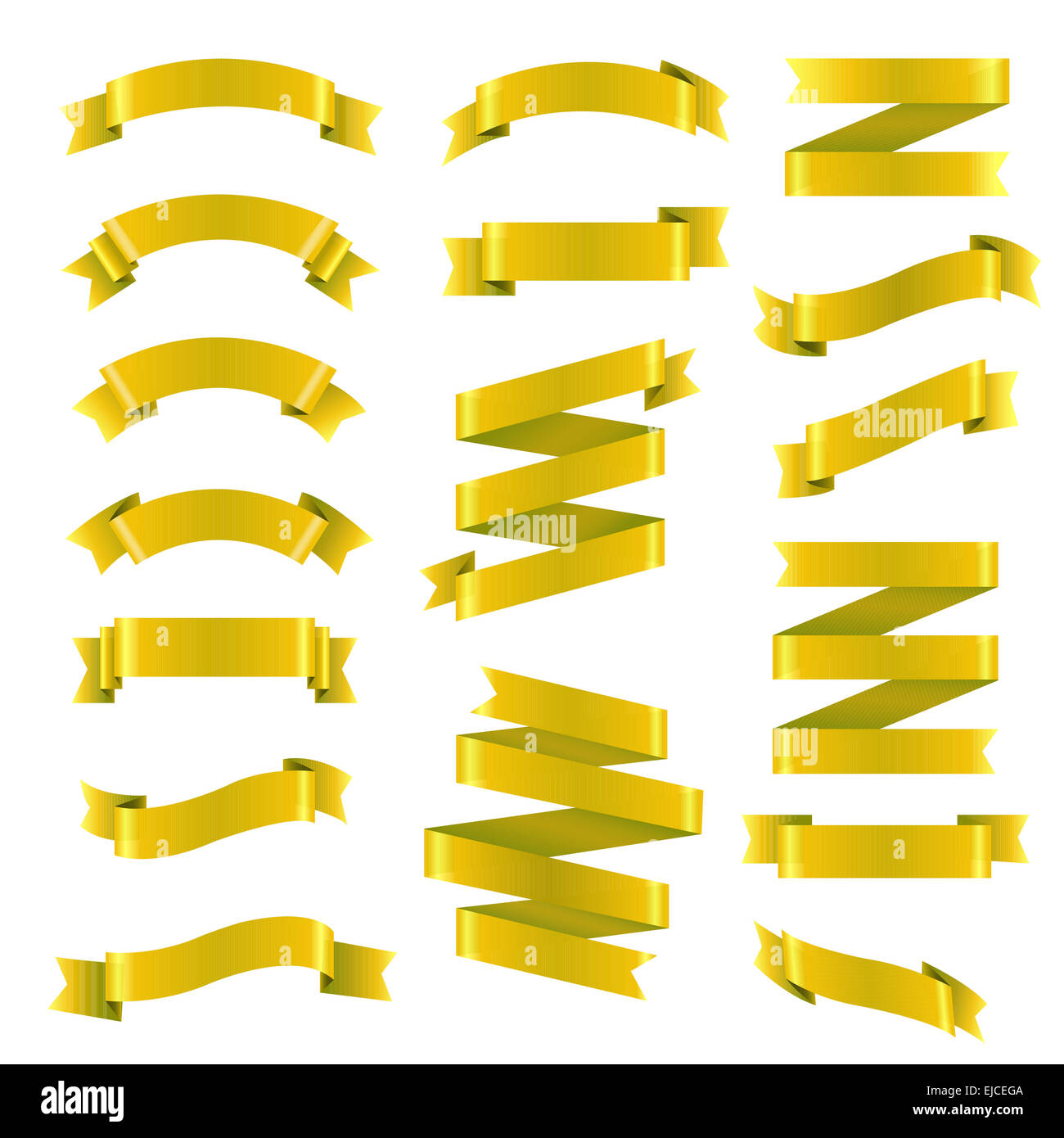 Golden Ribbon Big Set Stock Photo Alamy