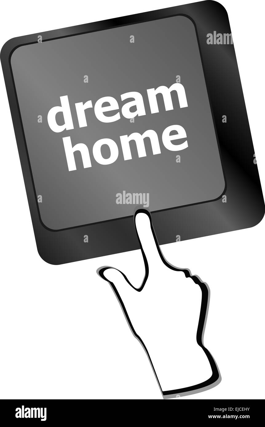 Computer keyboard with dream home key - technology background Stock Photo