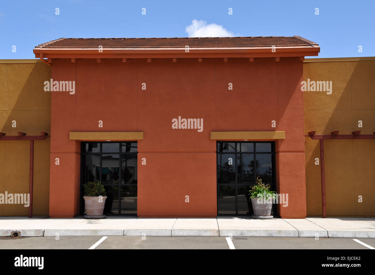 Orange Shopping Center Building Stock Photo Alamy