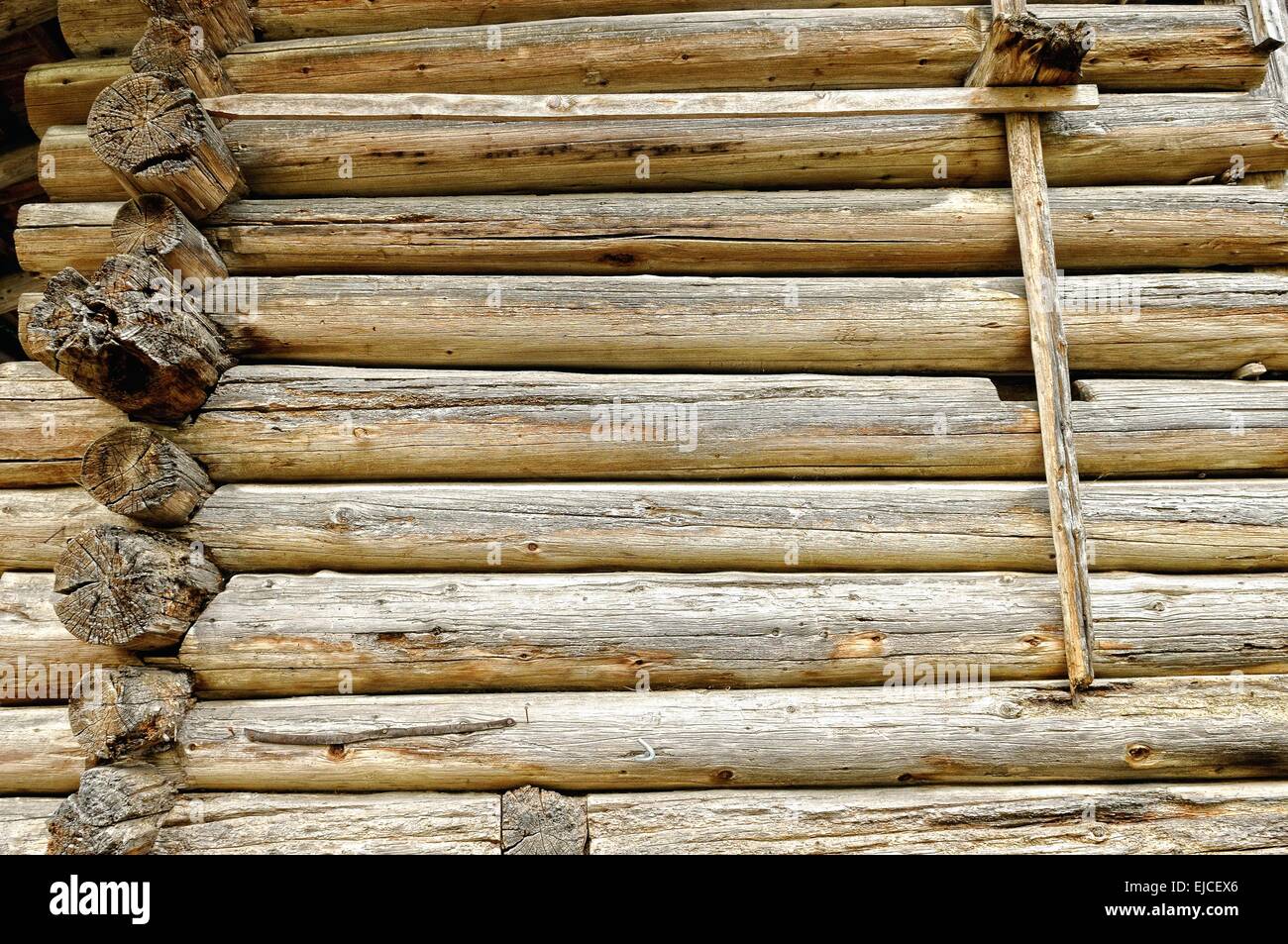 Log house construction old and endangered Stock Photo - Alamy